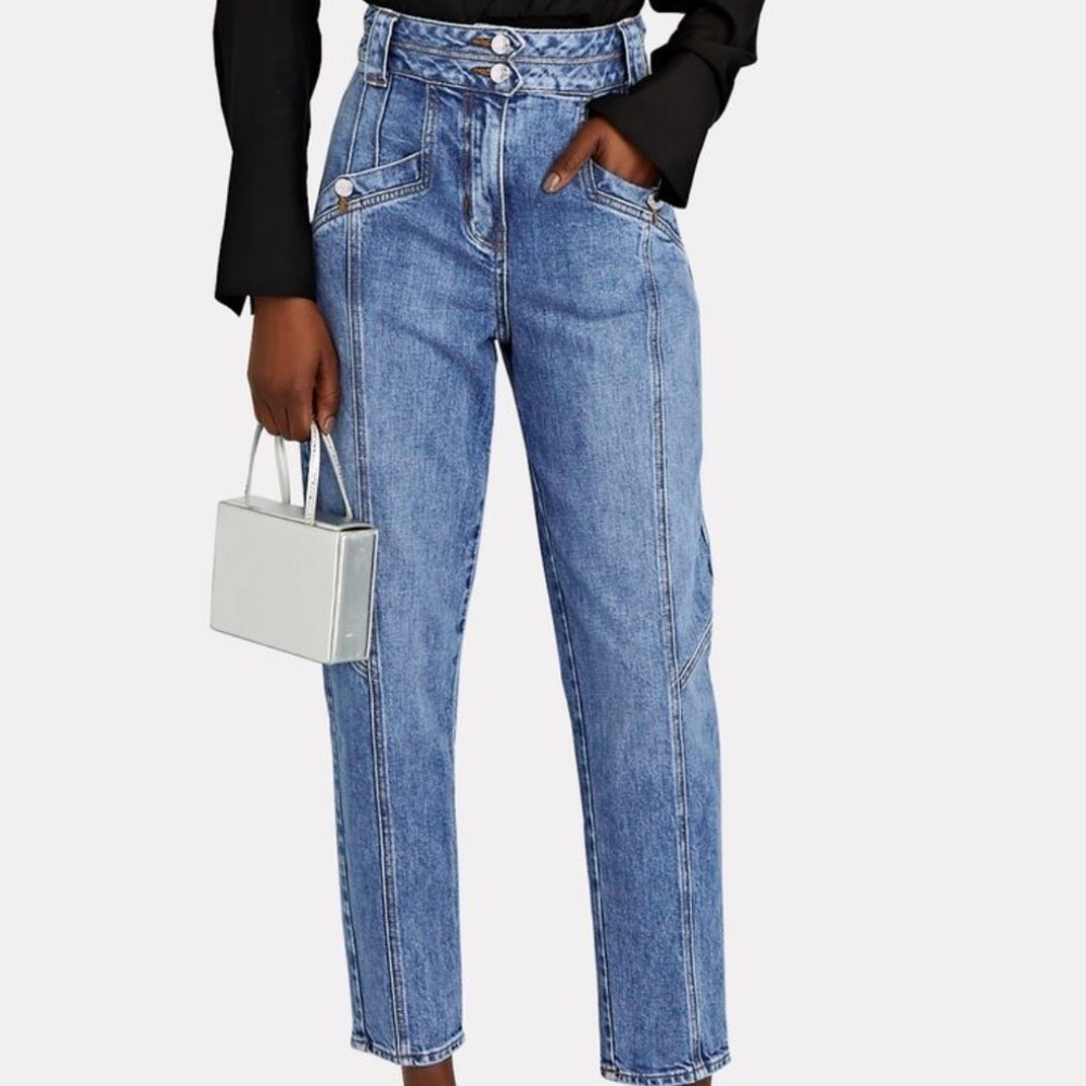 Derek Lam 10 Crosby Alexa High-Rise Tapered Denim Jeans Grey/Black Size 2 EUC - Picture 7 of 8